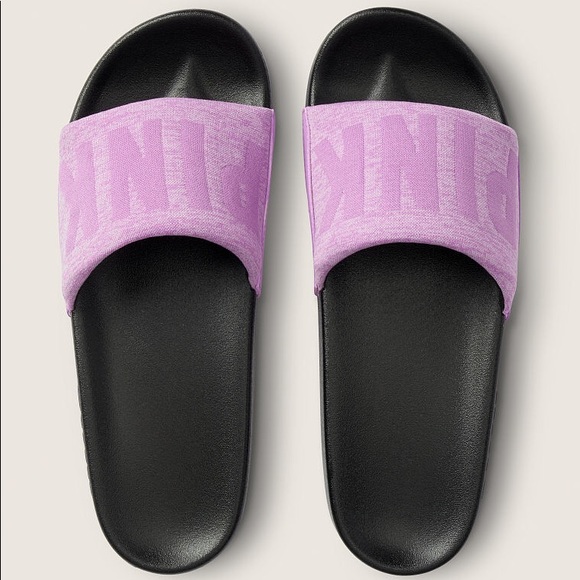๐VS PINK PURPLE KNIT SEAMLESS LOGO ACTIVE SLIDES - Picture 3 of 6